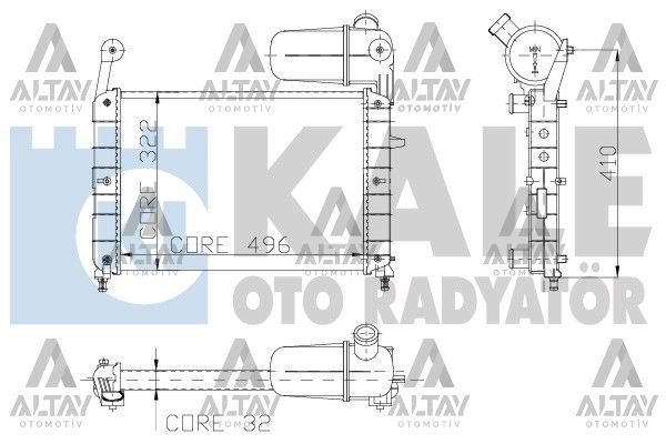 KALE 0108112AL — RADYATOR SU TEMPRA 92-99 / TIPO 92-99 1.4-1.6 MEKANIK